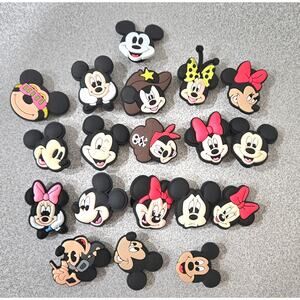 Disney Mickey & Minnie Mouse Shoe Charms 19 Pieces Mixed Lot NWOTS